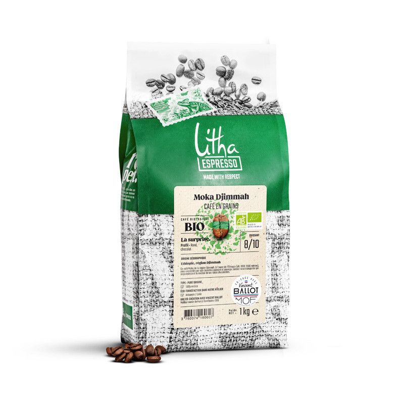 Café en grains BIO Moka Djimmah 1 KG (*)